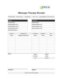 printable massage therapy receipt template new zealand