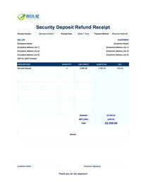 security deposit refund receipt template new zealand