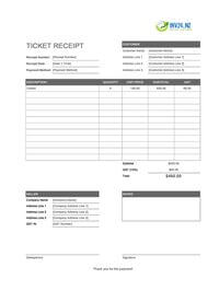 ticket receipt template new zealand