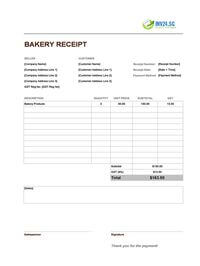 bakery receipt template singapore