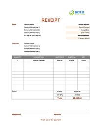 basic receipt template singapore