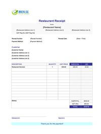 blank restaurant receipt template singapore