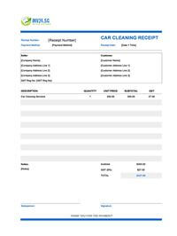 car cleaning receipt template singapore