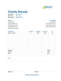 charity receipt template singapore