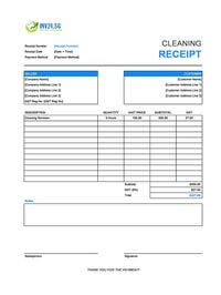 cleaning receipt template singapore