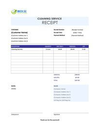 cleaning service receipt template singapore