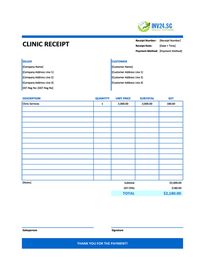 clinic receipt template singapore