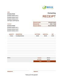 consulting receipt template singapore
