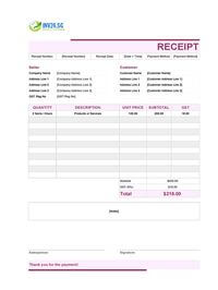 cute receipt template singapore