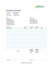 electrician receipt template singapore