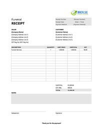 funeral receipt template singapore