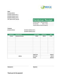 handyman receipt template singapore