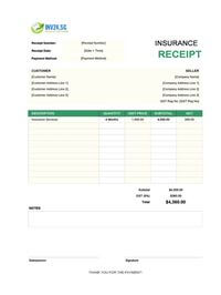 insurance receipt template singapore
