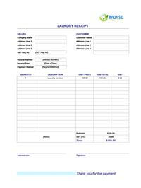 laundry receipt template singapore