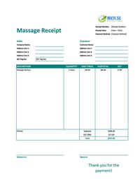 massage receipt template singapore