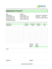 membership receipt template singapore