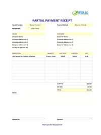 partial payment receipt template singapore