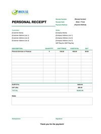 personal receipt template singapore