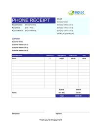 phone receipt template singapore