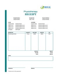 physiotherapy receipt template singapore