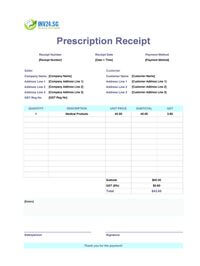 prescription receipt template singapore