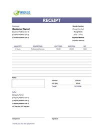 professional receipt template singapore
