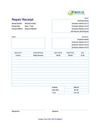 repair receipt template singapore