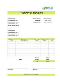 therapist receipt template singapore