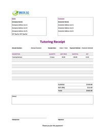 tutoring receipt template singapore