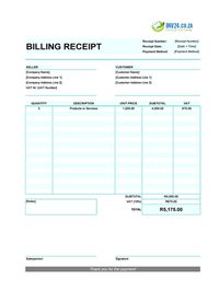 billing receipt template south africa