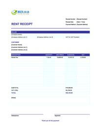 blank rent receipt template south africa