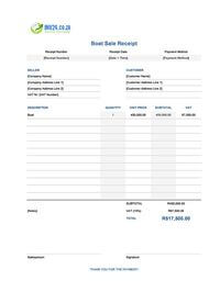 boat sale receipt template south africa