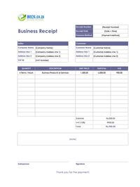 business receipt template south africa