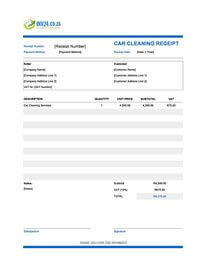 car cleaning receipt template south africa