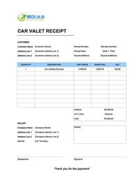 car valet receipt template south africa