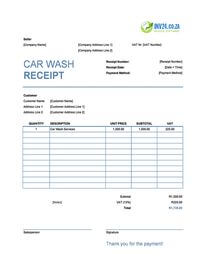 car wash receipt template south africa