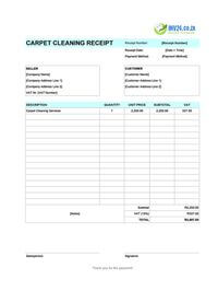 carpet cleaning receipt template south africa