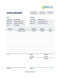 cash receipt template south africa