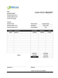 cash rent receipt template south africa