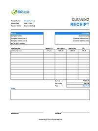 cleaning receipt template south africa