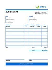 clinic receipt template south africa