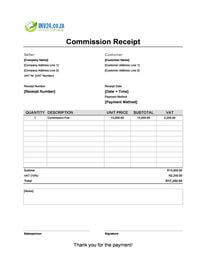 commission receipt template south africa