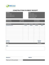 construction payment receipt template south africa