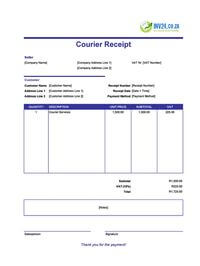 courier receipt template south africa