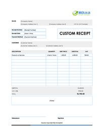 custom receipt template south africa