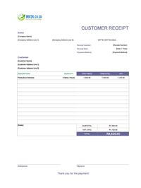 customer receipt template south africa
