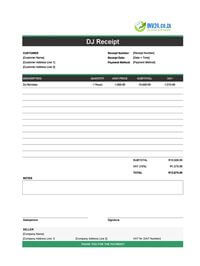 dj receipt template south africa