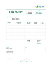 dock receipt template south africa