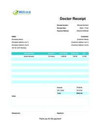 doctor receipt template south africa