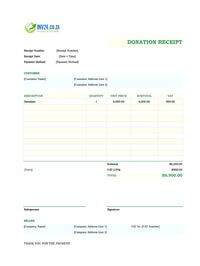 donation receipt template south africa